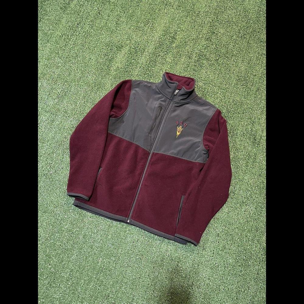 Arizona State University Zip Up Fleece Burgundy Mens size S